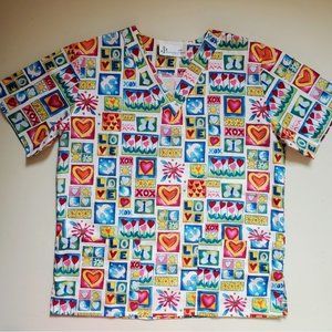 Peace and Love nurses uniform top scrubs